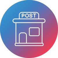 Post Office Line Gradient Circle Background Icon vector