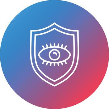 Security Vision Line Gradient Circle Background Icon vector
