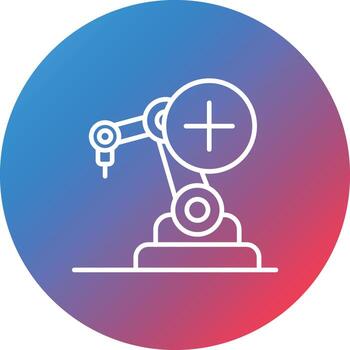 icono de fondo de círculo de gradiente de línea de alquiler de máquinas vector