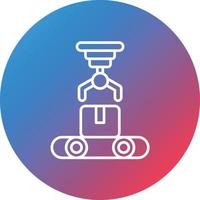 Robotic Produce Sorting Line Gradient Circle Background Icon vector