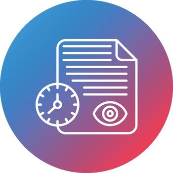 Real Time Monitoring Line Gradient Circle Background Icon vector
