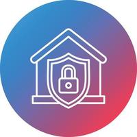 Home Security Line Gradient Circle Background Icon vector