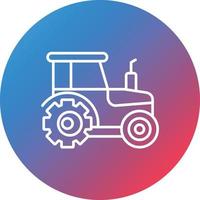 icono de fondo de círculo degradado de línea de tractor vector