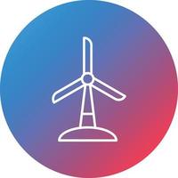 Wind Turbine Line Gradient Circle Background Icon vector