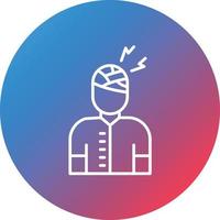 Injury Line Gradient Circle Background Icon vector
