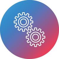 Cogs Line Gradient Circle Background Icon vector