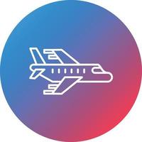 Plane Line Gradient Circle Background Icon vector