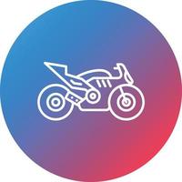 Race Bike Line Gradient Circle Background Icon vector