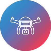 Drone Camera Line Gradient Circle Background Icon vector