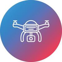 Drone Camera Line Gradient Circle Background Icon vector