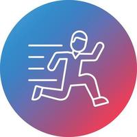 icono de fondo de círculo degradado de línea de atletismo vector