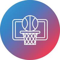 icono de fondo de círculo degradado de línea de baloncesto vector