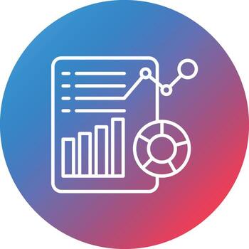 icono de fondo de círculo degradado de línea de informe de marketing vector