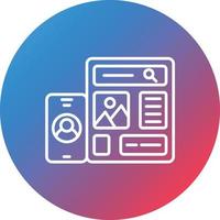 Website Ux Line Gradient Circle Background Icon vector