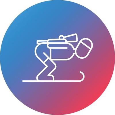 Biathlon Line Gradient Circle Background Icon
