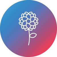 Dahlia Line Gradient Circle Background Icon vector