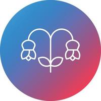 Snowdrop Line Gradient Circle Background Icon vector