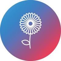 Dandelion Line Gradient Circle Background Icon vector