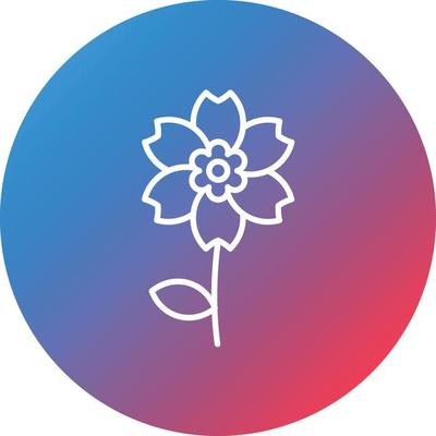 Alpine Forget Me Not Line Gradient Circle Background Icon