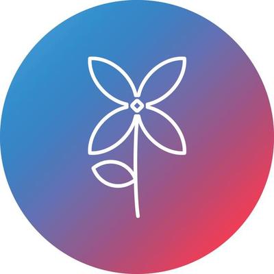 Bouvardia Line Gradient Circle Background Icon