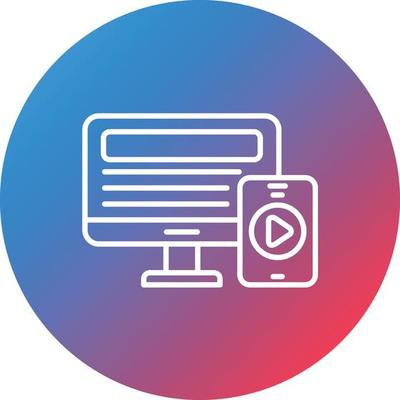 Responsive Line Gradient Circle Background Icon