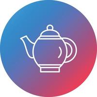 Tea Pot Line Gradient Circle Background Icon vector