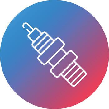 Spark Plug Line Gradient Circle Background Icon vector