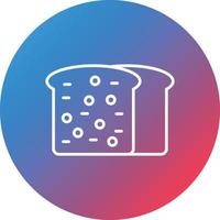 Bread Line Gradient Circle Background Icon vector