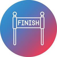 Finish Line Line Gradient Circle Background Icon vector