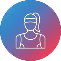 Sporty Lady Line Gradient Circle Background Icon vector