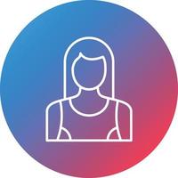 Woman Fitness Line Gradient Circle Background Icon vector