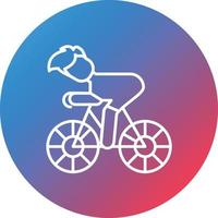 Cycling Line Gradient Circle Background Icon vector