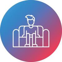 Sitting Line Gradient Circle Background Icon vector