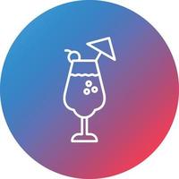 Cocktail Line Gradient Circle Background Icon vector