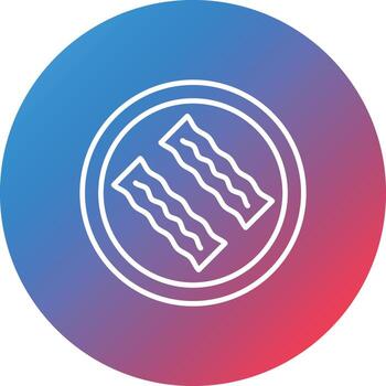 Bacon Line Gradient Circle Background Icon vector