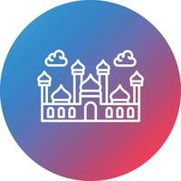 Mosque Line Gradient Circle Background Icon vector
