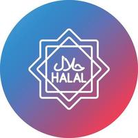 Halal Line Gradient Circle Background Icon vector