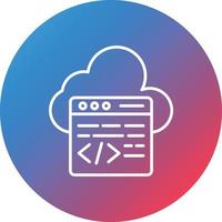 Cloud Coding Line Gradient Circle Background Icon vector
