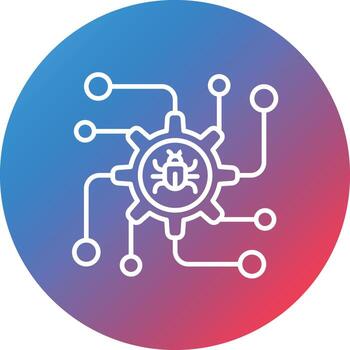 icono de fondo de círculo degradado de línea de depuración vector