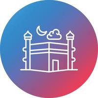 Kaaba Line Gradient Circle Background Icon vector