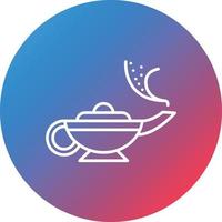 Arabian Magic Lamp Line Gradient Circle Background Icon vector