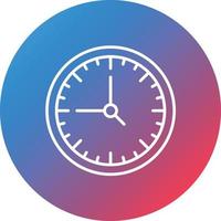 icono de fondo de círculo degradado de línea de reloj vector