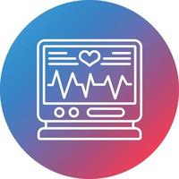 Electrocardiogram Line Gradient Circle Background Icon vector