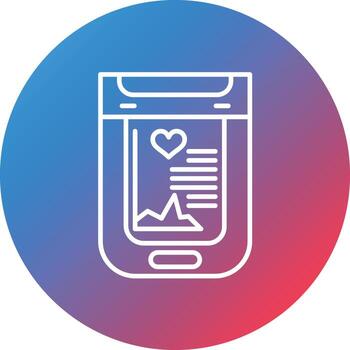 Pulse Meter Line Gradient Circle Background Icon vector