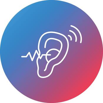 icono de fondo de círculo de gradiente de línea de chequeo auditivo vector