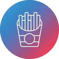 French Fries Line Gradient Circle Background Icon vector