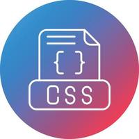 icono de fondo de círculo degradado de línea de archivo css vector