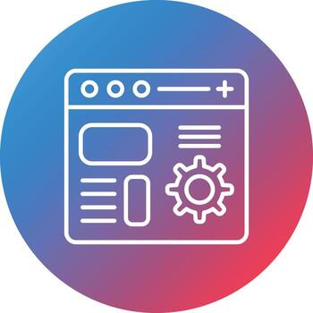 icono de fondo de círculo de degradado de línea de configuración de código vector