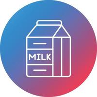 Milk Box Line Gradient Circle Background Icon vector