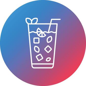 Mojito Line Gradient Circle Background Icon vector